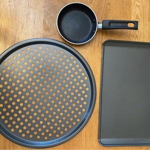 New Forged Steel T-Fal Egg Pan, Cookie Tray & Pizza Pan